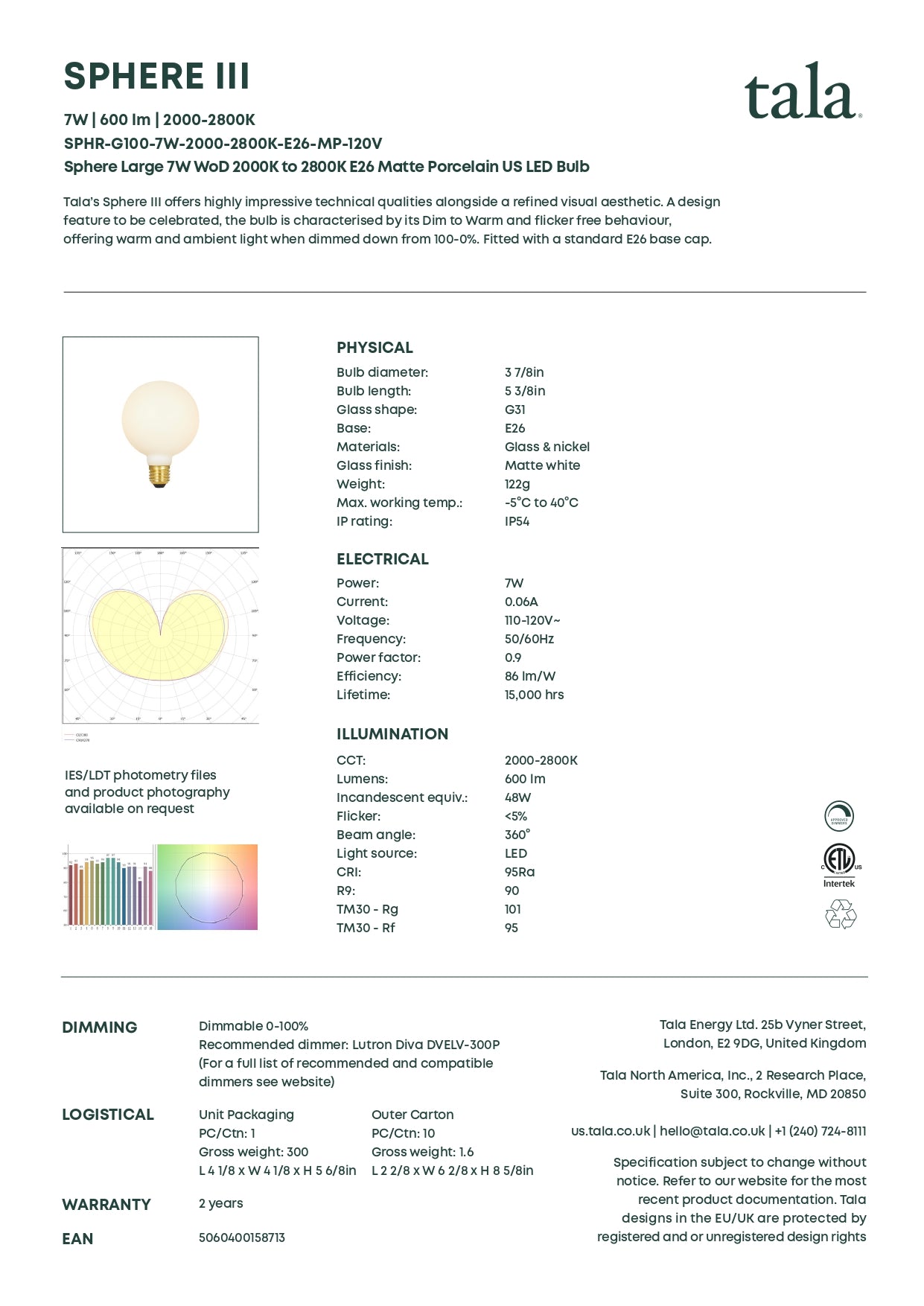 Spare Light Bulb for The Small Moon lamp
